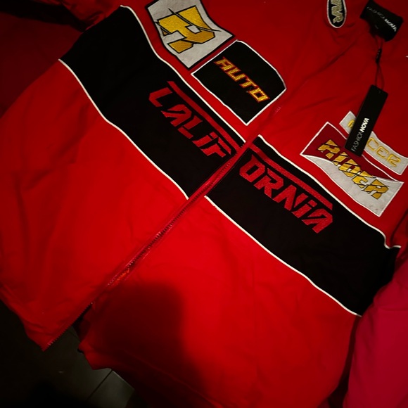 Fashion Nova Racing Cali Bomber Jacket - Red - Picture 6 of 8
